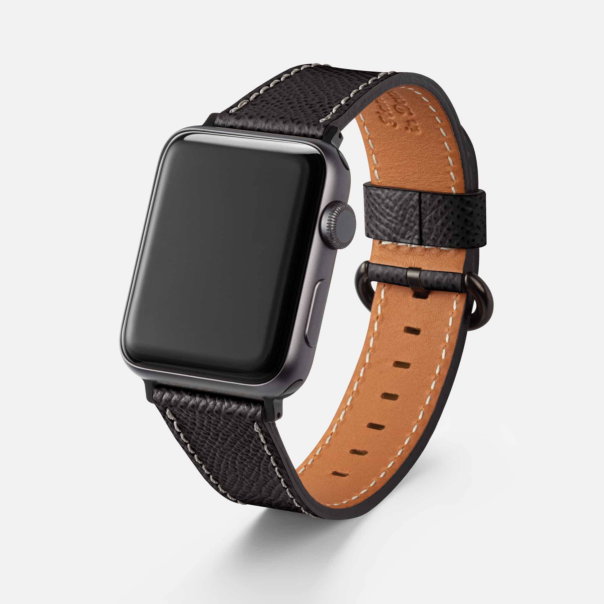Luxuriöses Apple Watch Lederarmband Damen Cupertino Schwarz - Image 3
