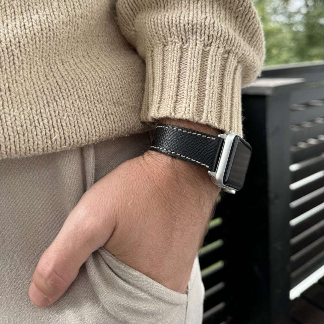 Luxuriöses Apple Watch Lederarmband Damen Cupertino Schwarz - Image 4