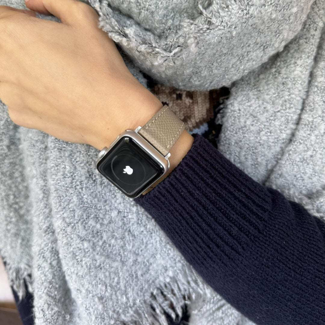 Luxuriöses Apple Watch Lederarmband Damen Cupertino Taupe - Image 6
