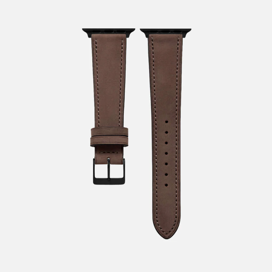 Mountain Apple Watch Lederarmband – Dunkelbraun - Image 5