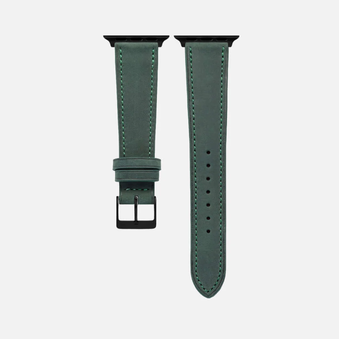 Mountain Apple Watch Lederarmband – Dunkelgrün - Image 6