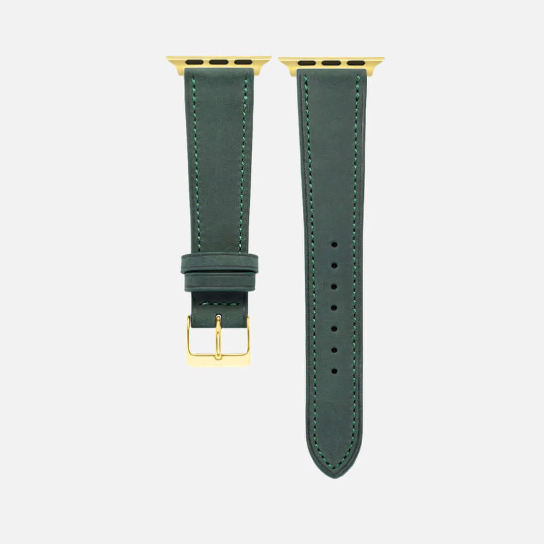 Mountain Apple Watch Lederarmband – Dunkelgrün - Image 7