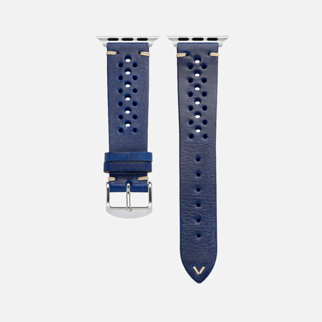 Rallye Lederband für Apple Watch – Blau - Image 10