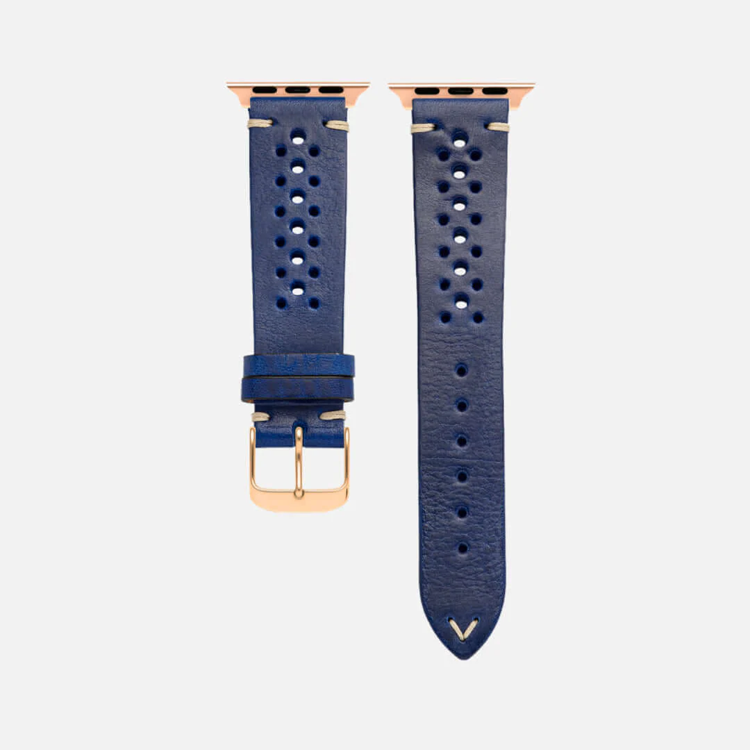 Rallye Lederband für Apple Watch – Blau - Image 11