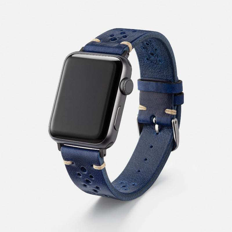 Rallye Lederband für Apple Watch – Blau - Image 8