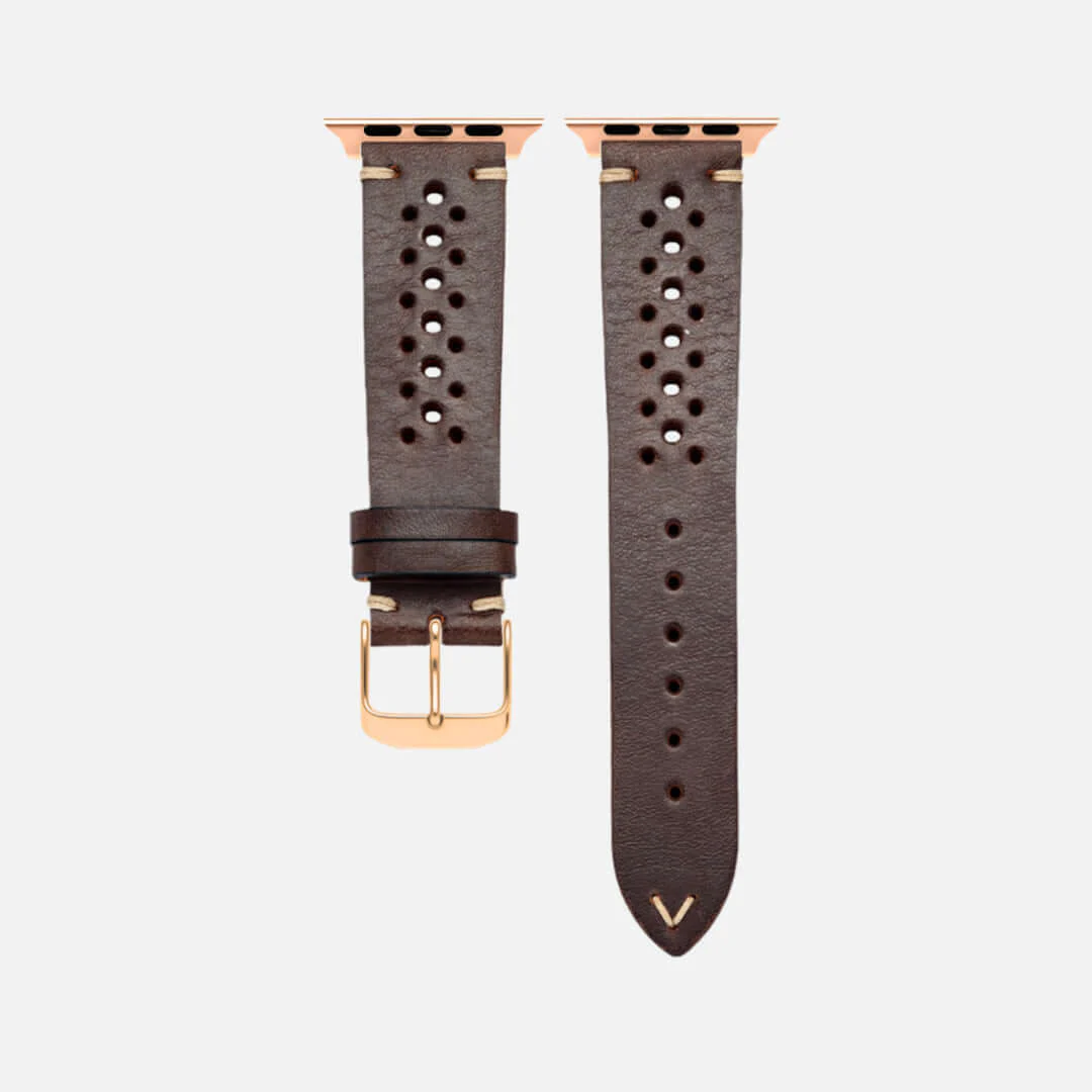 Rallye Lederband für Apple Watch Dunkelbraun - Image 10
