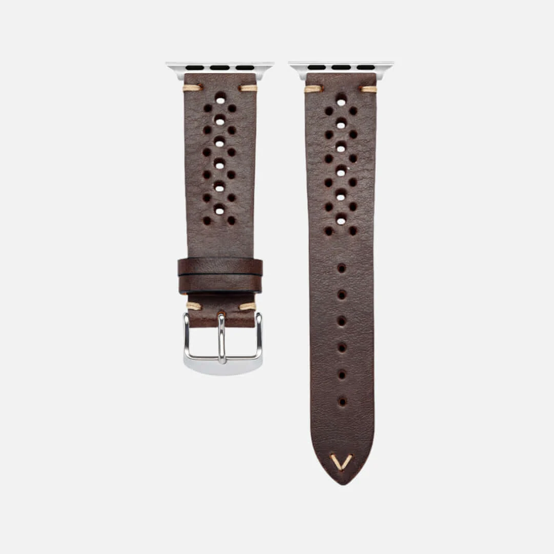 Rallye Lederband für Apple Watch Dunkelbraun - Image 12