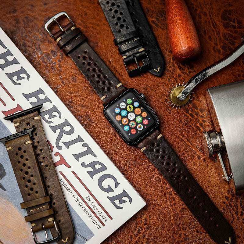 Rallye Lederband für Apple Watch Dunkelbraun - Image 5