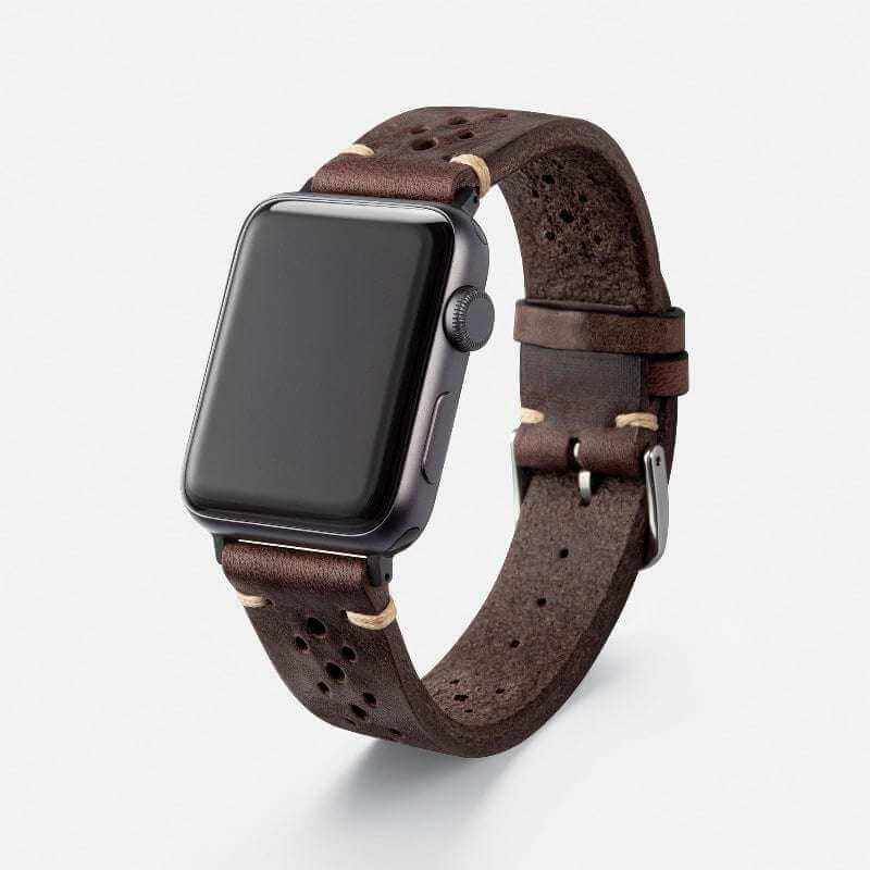 Rallye Lederband für Apple Watch Dunkelbraun - Image 8