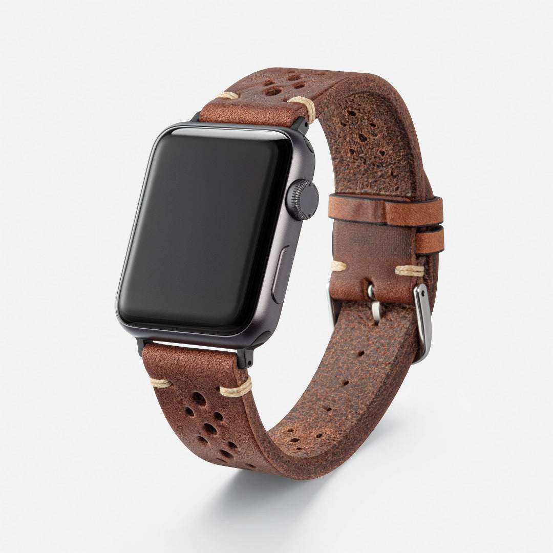 Rallye Lederband für Apple Watch – Hellbraun - Image 5