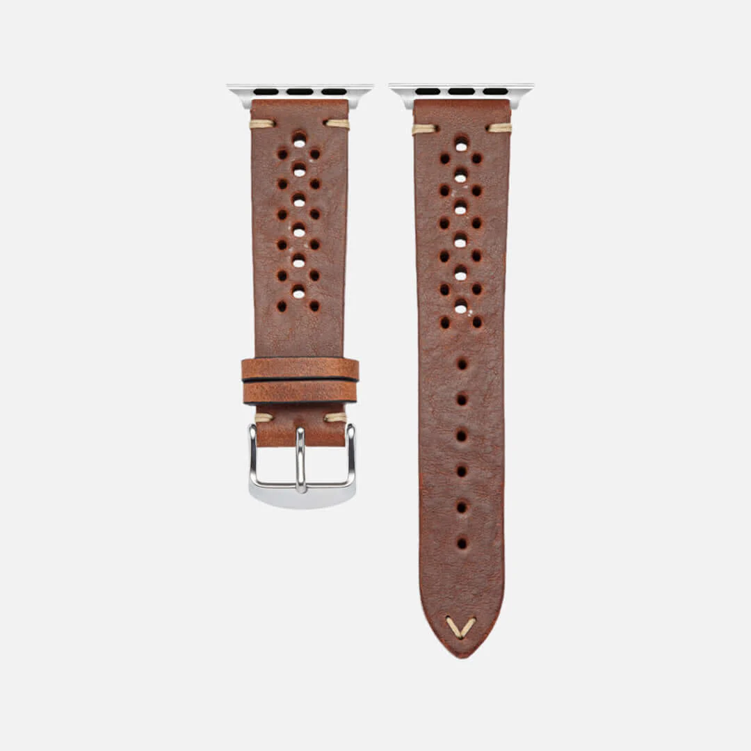 Rallye Lederband für Apple Watch – Hellbraun - Image 6