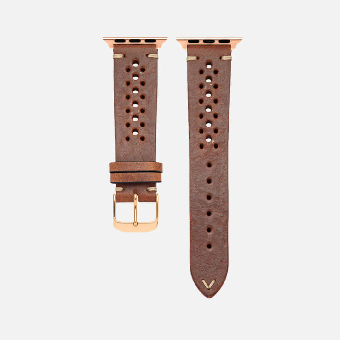 Rallye Lederband für Apple Watch – Hellbraun - Image 8