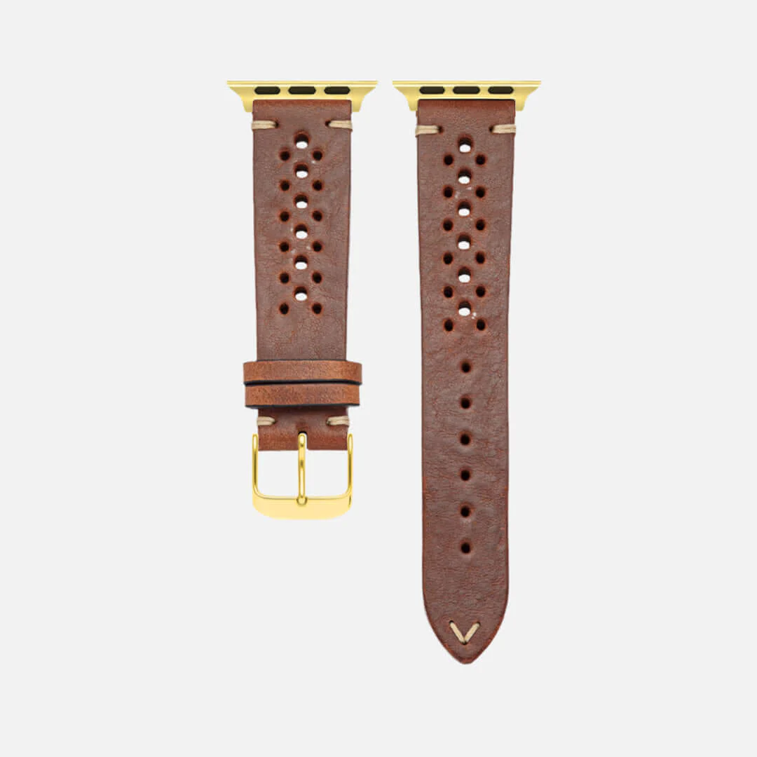 Rallye Lederband für Apple Watch – Hellbraun - Image 9
