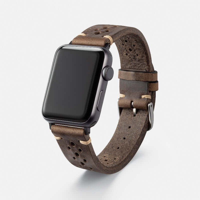Rallye Lederband für Apple Watch – Olivgrün - Image 2