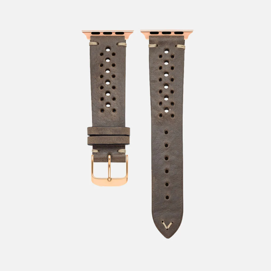 Rallye Lederband für Apple Watch – Olivgrün - Image 5