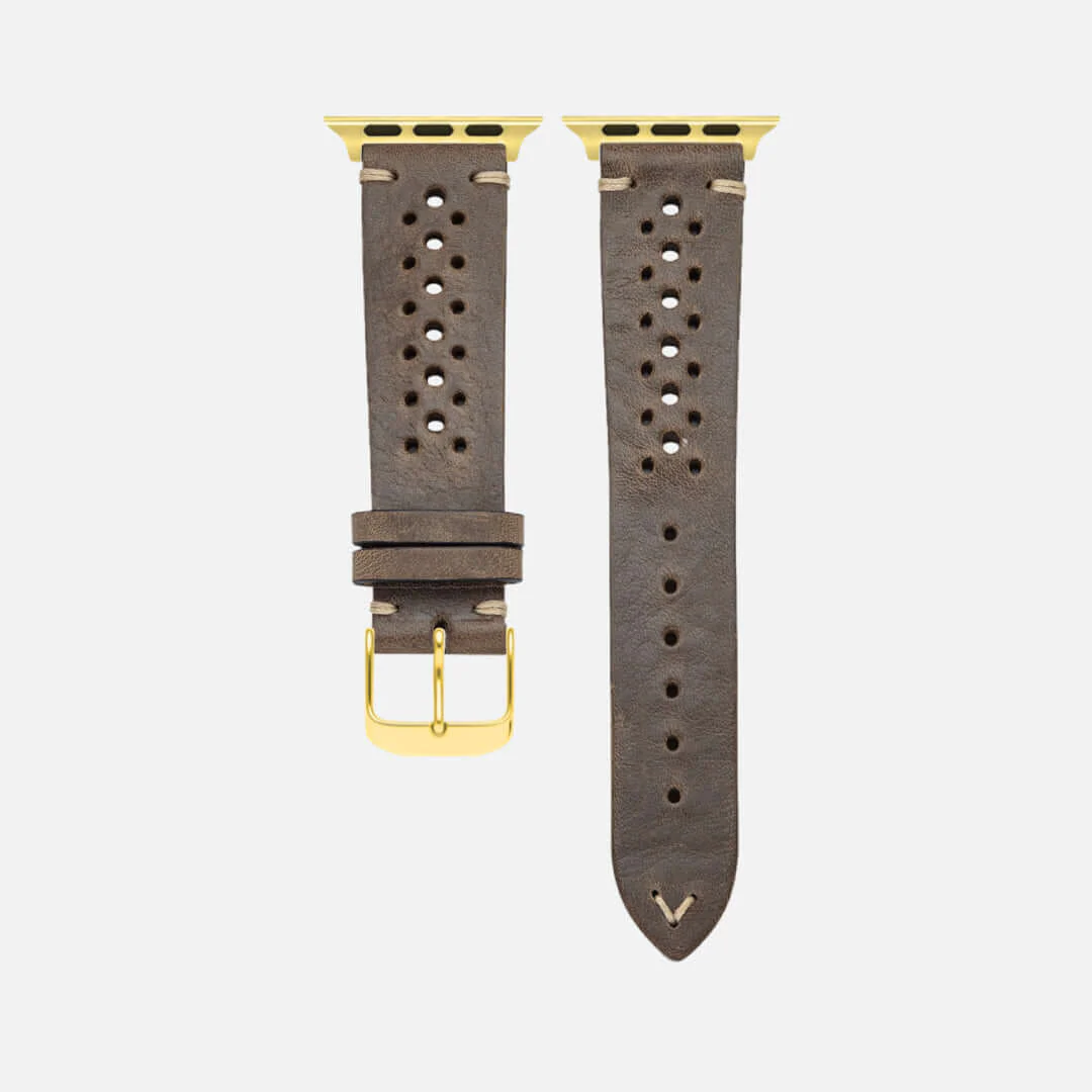 Rallye Lederband für Apple Watch – Olivgrün - Image 6