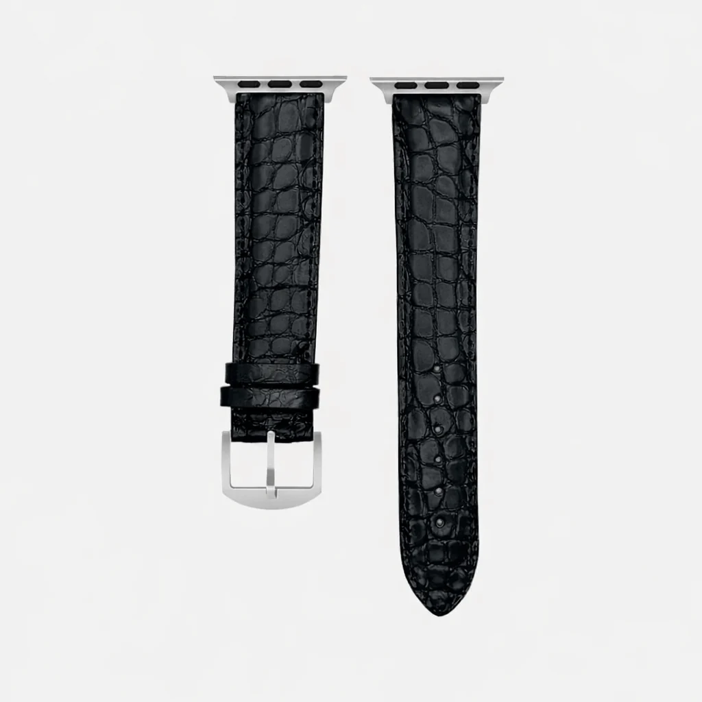 Schwarzes Apple Watch Armband Echt Alligator - Image 9