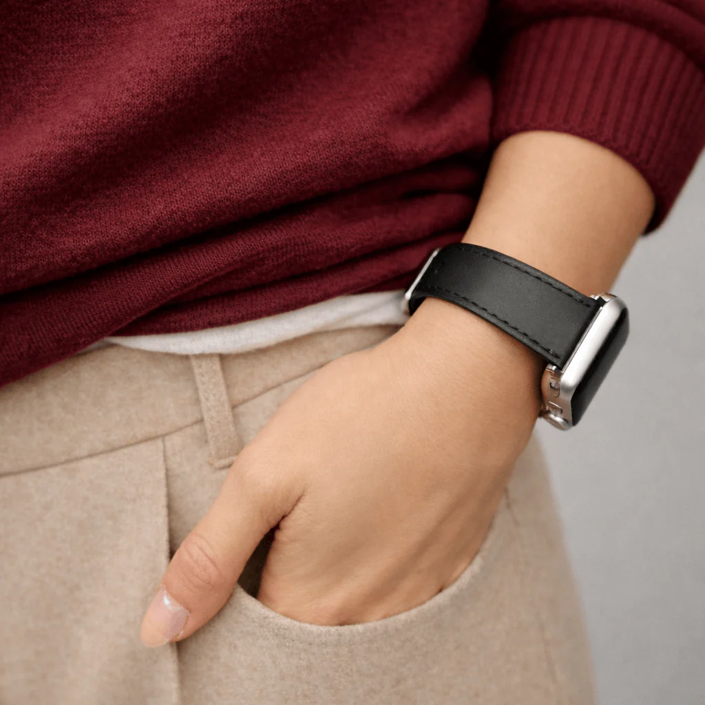 Schwarzes Apple Watch Armband Leder - Bidart - Image 6