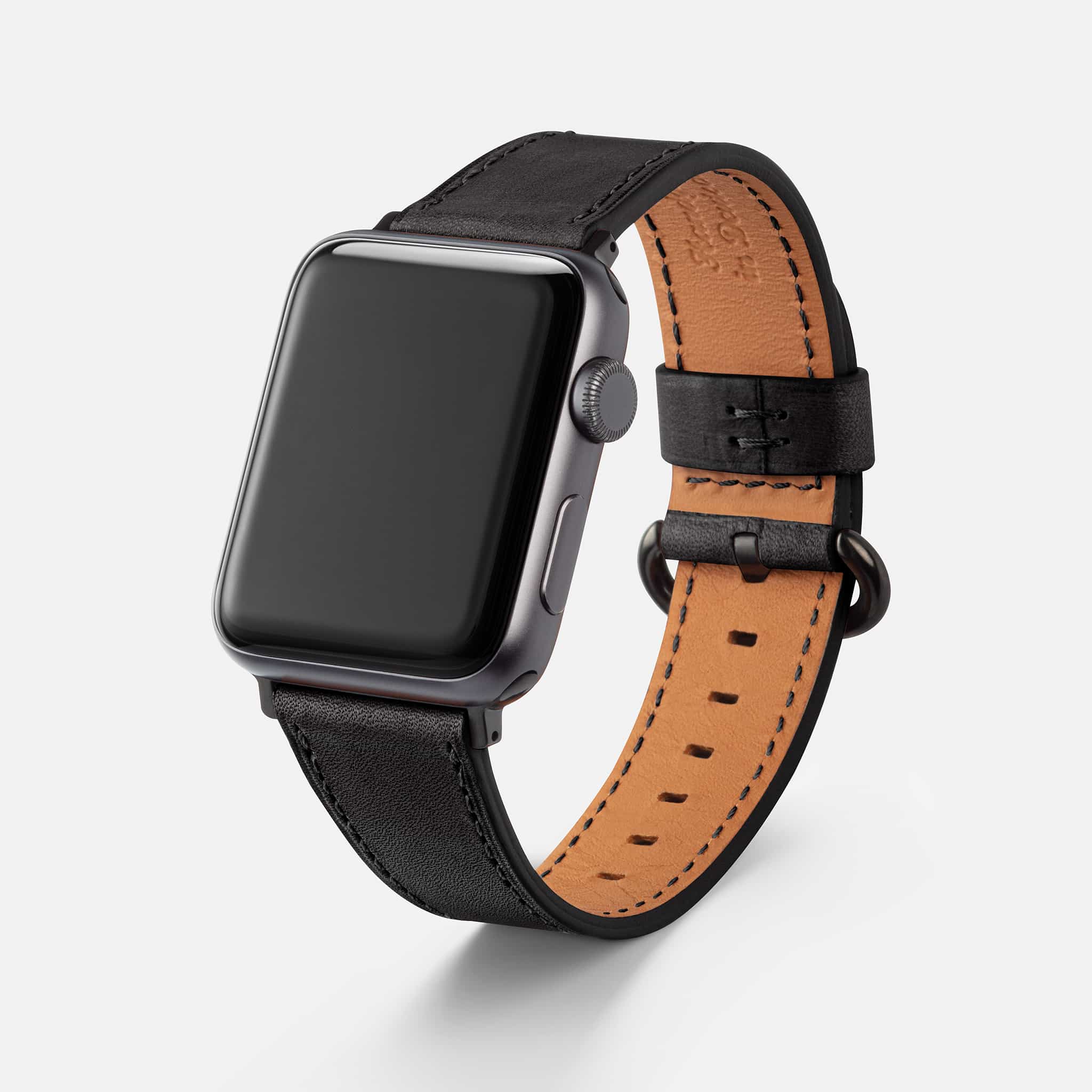 Schwarzes Apple Watch Armband Leder - Bidart - Image 7