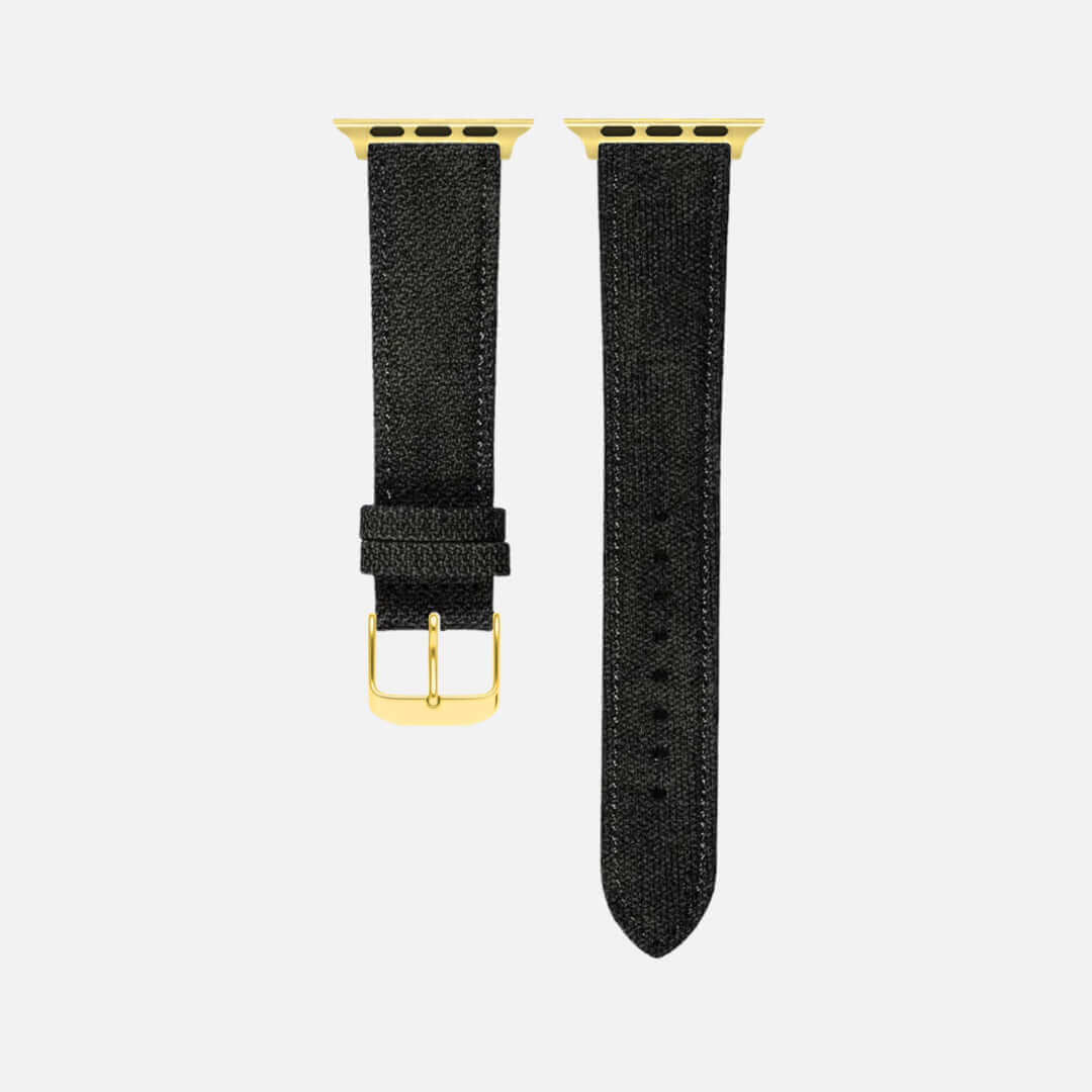 Schwarzes Canvas Apple Watch Band Baumwolle - Image 7