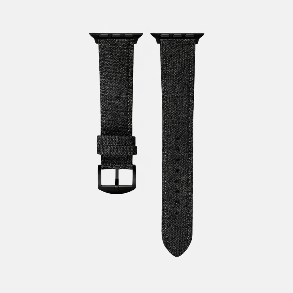 Schwarzes Canvas Apple Watch Band Baumwolle - Image 9