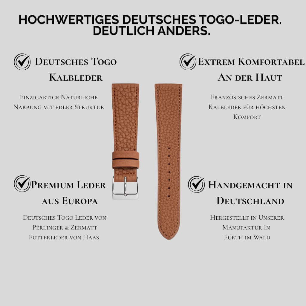 Deauville – Uhrenarmband aus  deutschem Togoleder - Image 80