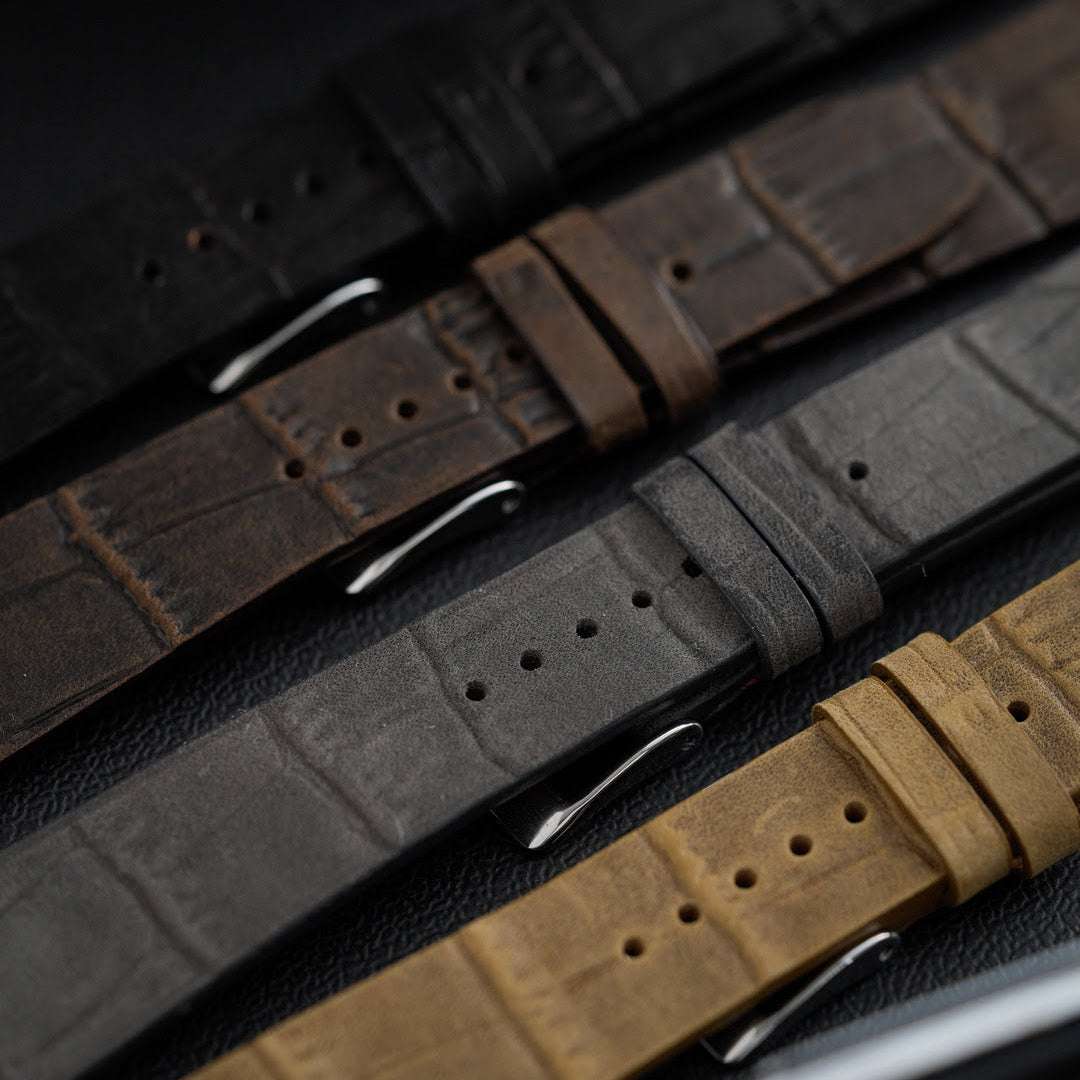 Dakkar – Uhrenarmband aus italienischem Nubukleder mit Krokoprägung - Image 10