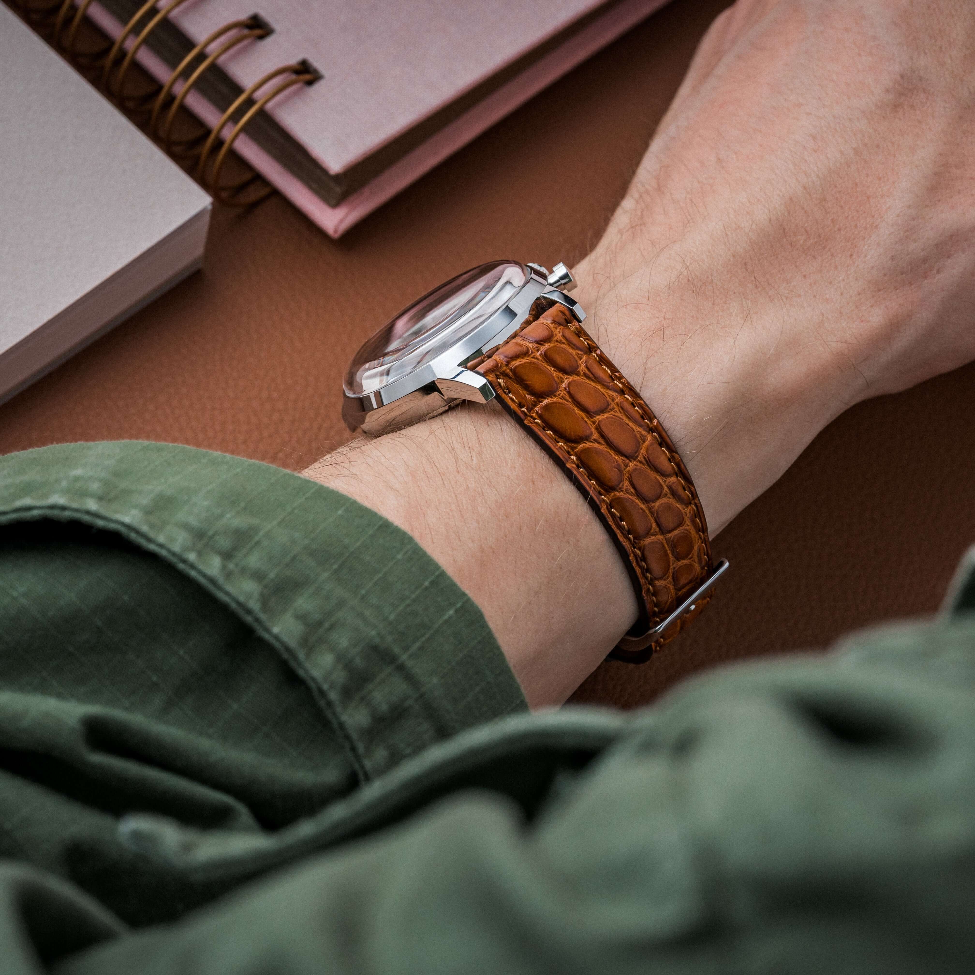 Frosted – Armband aus edlem, matt gefinishtem Louisiana-Alligatorleder - Image 38