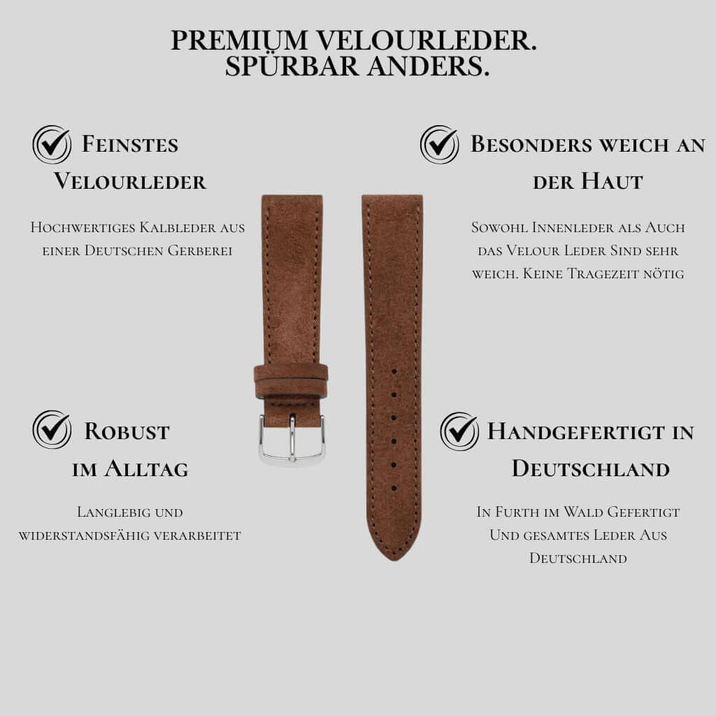 Nizza – Uhrenarmband aus feinem Wildleder - Image 18