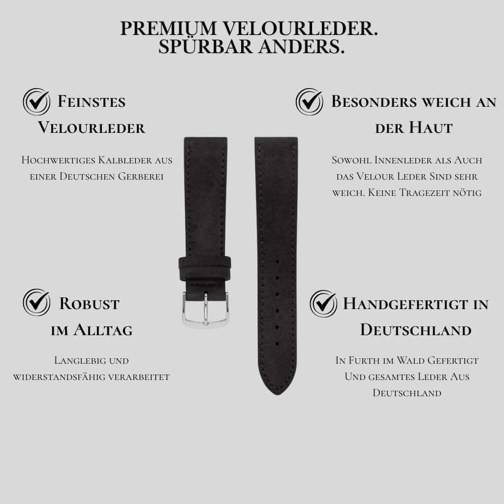 Nizza – Uhrenarmband aus feinem Wildleder - Image 3