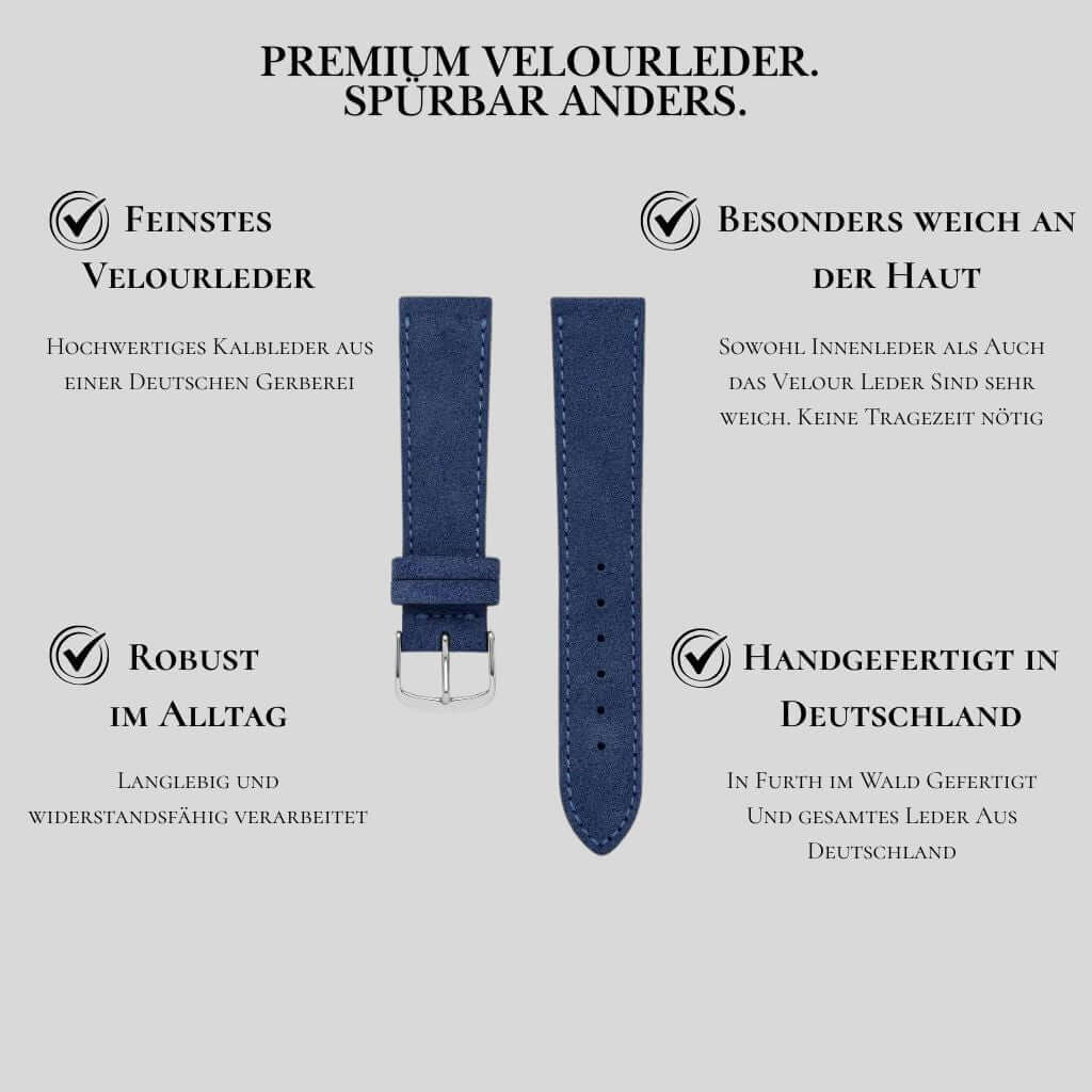 Nizza – Uhrenarmband aus feinem Wildleder - Image 35