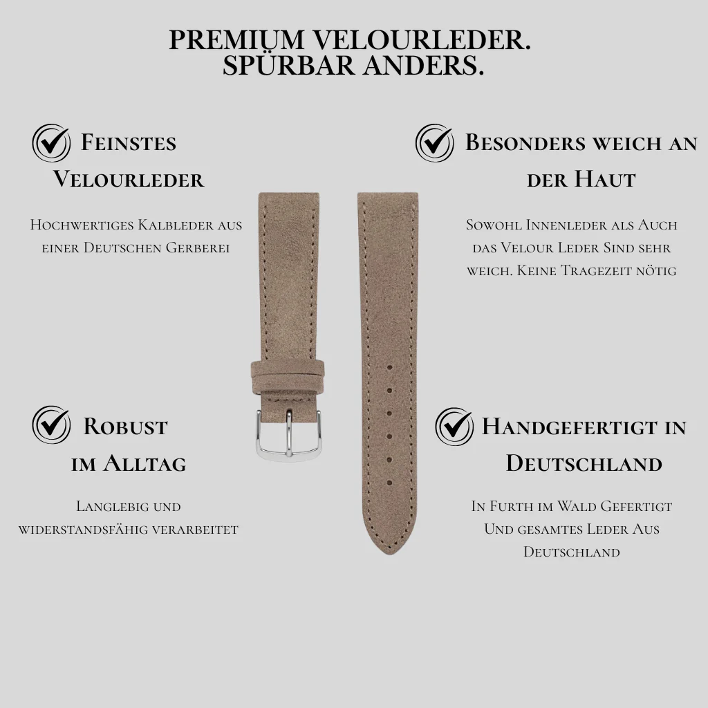 Nizza – Uhrenarmband aus feinem Wildleder - Image 66