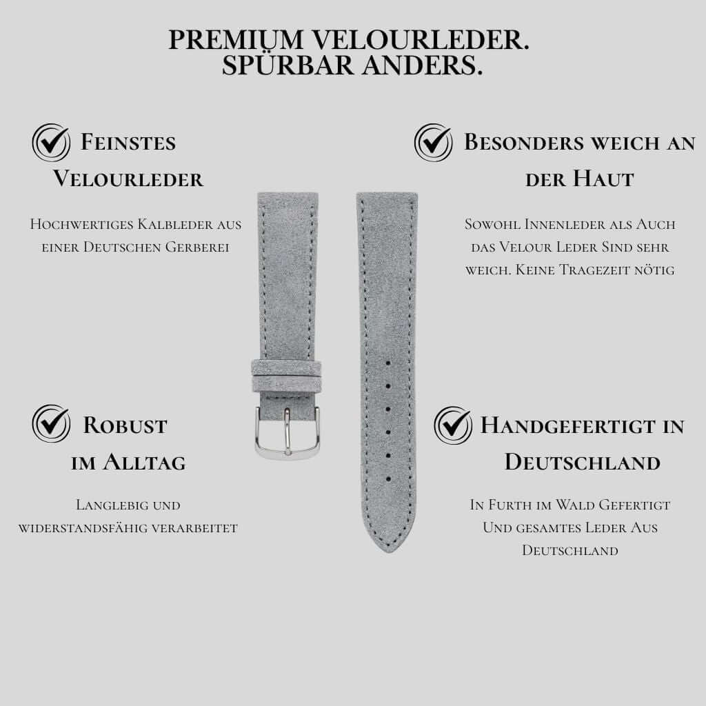 Nizza – Uhrenarmband aus feinem Wildleder - Image 76
