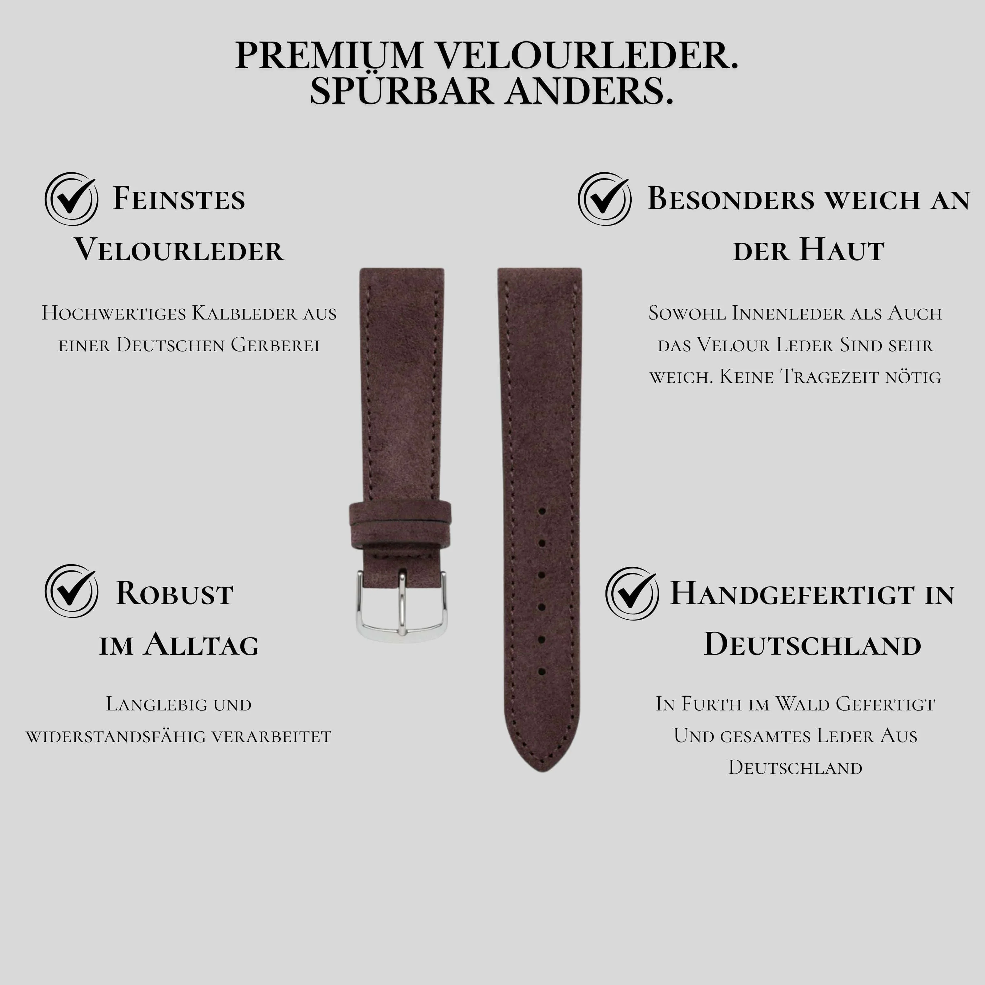 Nizza – Uhrenarmband aus feinem Wildleder - Image 9