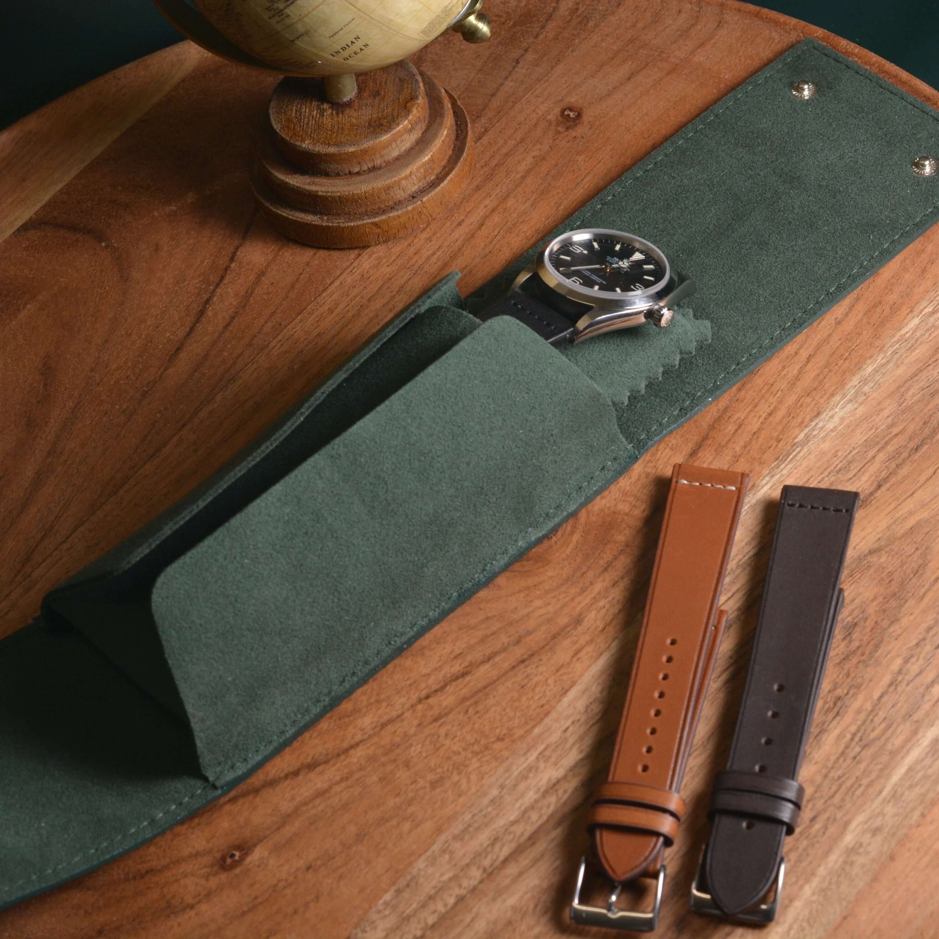 Watch Pouch Grün – Leder Uhrenetui aus hochwertigem Leder - Image 4